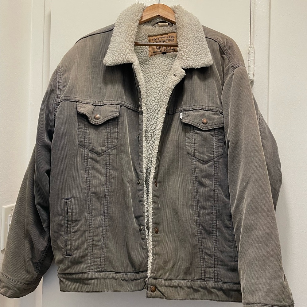 Vintage Levi's Men's Gray Sherpa Jacket